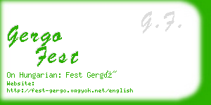 gergo fest business card